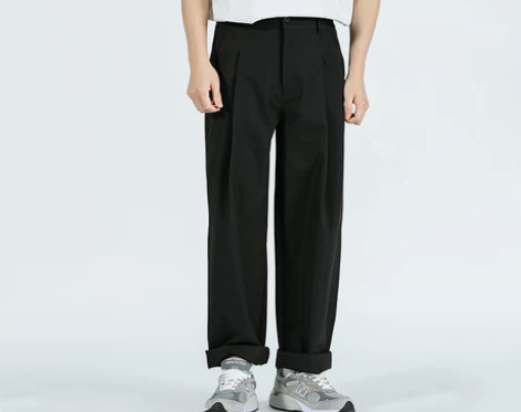裤子休闲裤MERWIG 复古阔腿男潮流街头...