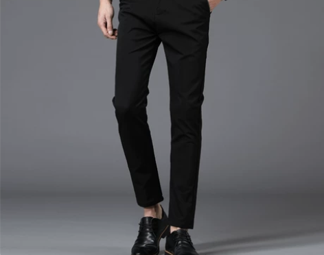 优选男士休闲裤春秋新款西裤修身免烫青年直筒...