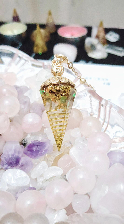 天然黄水晶招财调频奥根灵摆，招正偏财，清理...