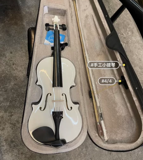 原价2400琴行入手白色小提琴4/4，爷爷...