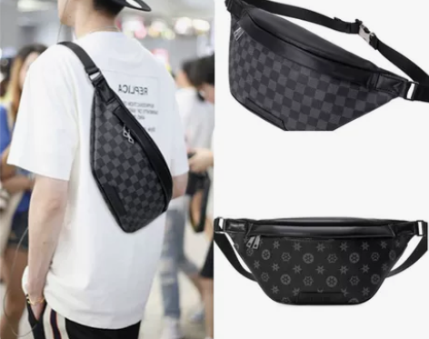 DISCOVERY腰包胸前包真皮男包新款韩...