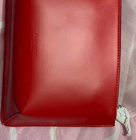 全新正品纪梵希红色款单层手拿包零钱包卡片包...