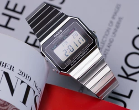 casio 卡西欧复古潮流 小银表小方块小...