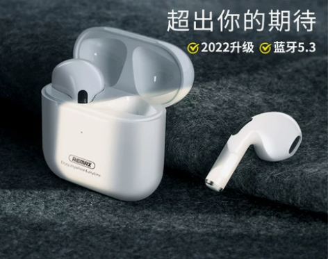 Remax睿量半入耳式蓝牙耳机真无线适用苹...