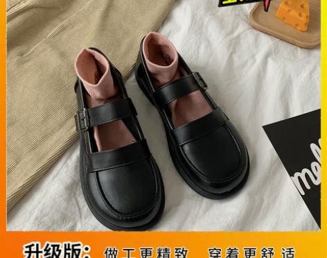 大头娃娃鞋日系jk可爱圆头小皮鞋女新款平底...