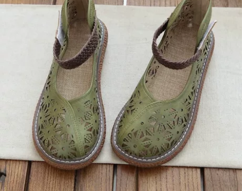 夏季打孔镂空透气厚底休闲鞋森女复古文艺大头...