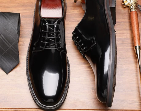 高质感开边珠头层牛皮正装男鞋英伦真皮圆头亮...