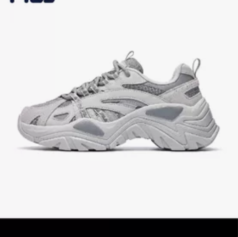 斐乐鱼刺二代老爹鞋，夜光鱼刺图案，38号灰...