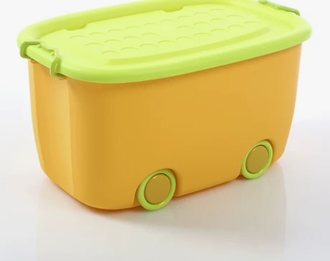 沃之沃卡通汽车收纳箱可叠加多功能炫彩玩具整...