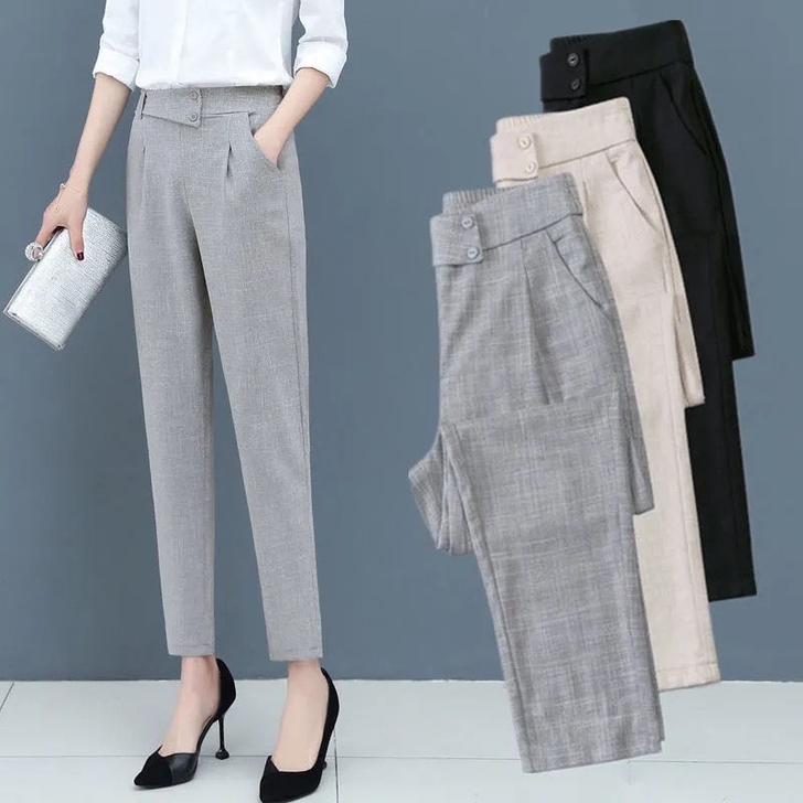 哈伦裤女宽松夏季薄款2021新款九分女裤直...