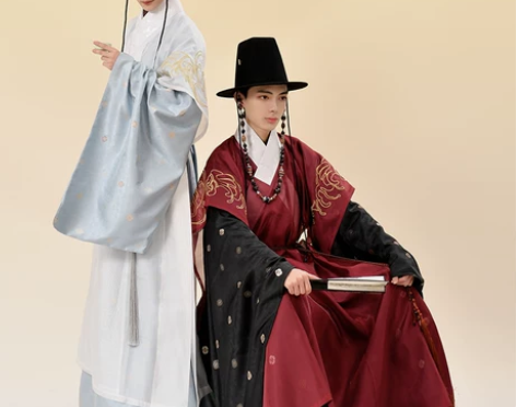 如梦霓裳泽粼原创春季汉服男装明制道袍搭护传...