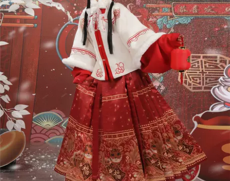 云禧阁 虎福汉服女明制方领刺绣马面裙拜年冬...