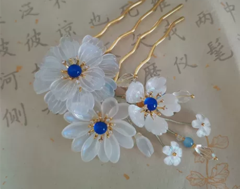 清绿手作｜蓝姣 发梳 古风 汉服发簪 工期...