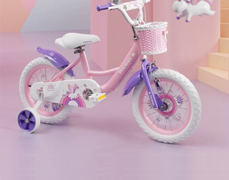 凤凰儿童自行车14/12寸女孩宝宝单车2-...