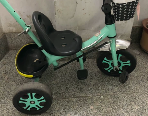 飞鸽儿童三轮自行车手推遛娃发泡车带刹车 锦...