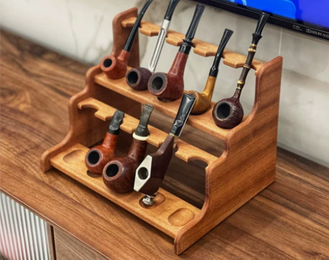 非洲胡桃木实木烟斗架烟斗展示架10位 非洲...