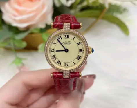 卡地亚 Cartier 中古款 红色皮带手...