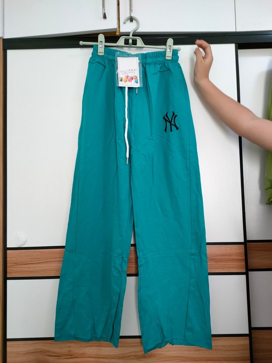 2021夏女新款宽松休闲裤松紧腰纯棉女裤阔...