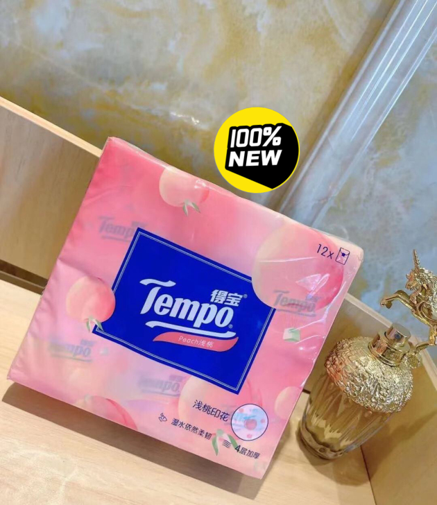 得宝手帕纸36包印花水蜜桃子味茉莉苹果木薄...