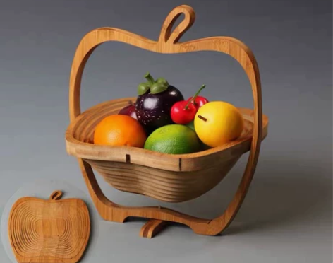【全新包邮】新款竹制水果篮子折叠水果篮时尚...