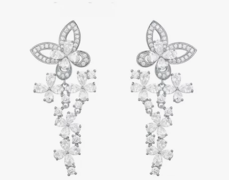 全新王柠檬同款秘密花园系列蝴蝶灵动耳环修饰...