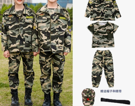 儿童军训迷彩服套装夏季小学生夏令营演出服幼...