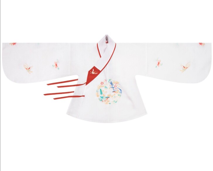 重回汉唐 倚榻观雀 白色直领大襟袄 160...