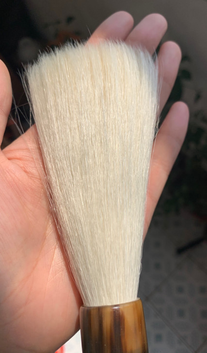 日本尾单-纯银丝羊毫-无款。