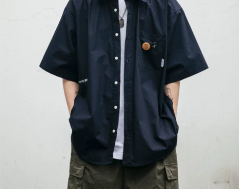 22SS日系潮牌CityBoy宽松短袖衬衫...