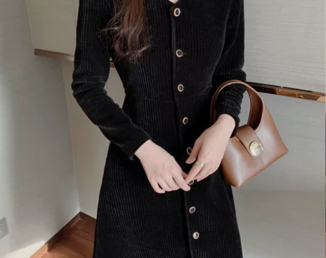 【年货价】法式设计感小众气质小黑裙收腰显瘦...