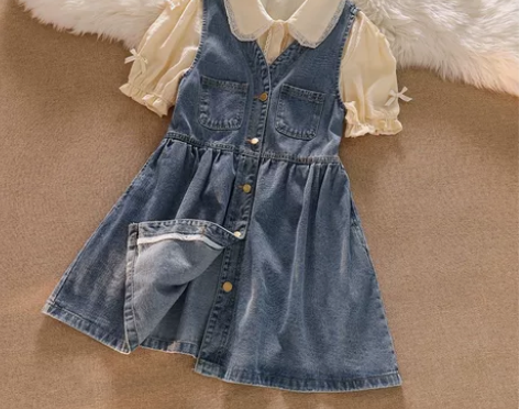 水洗牛仔背心连衣裙女2022年夏装新款韩系...