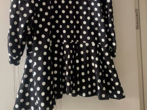 鬼鬼家韩国代购波点荷叶领连衣裙，原价450...