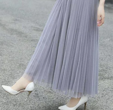 网纱半身裙仙女百褶裙新款韩版高腰显瘦中长款...