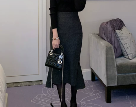 毛呢鱼尾裙半身长裙秋冬气质包臀半裙中长款