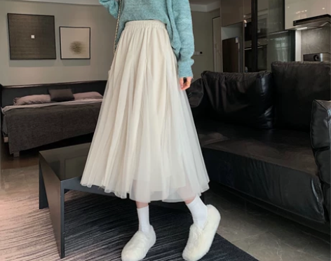 不想要了 随缘出 高腰显瘦网纱裙.a字大摆...