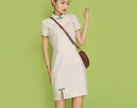 旗袍年轻款少女小个子中国风短款文艺改良版格...