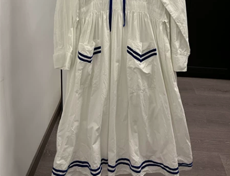 芝士日海军风jk连衣裙 L码 白色蓝边 挺...