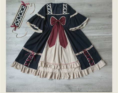 正版国牌樱井姬op洛丽塔裙和风式优雅蕾丝飞...