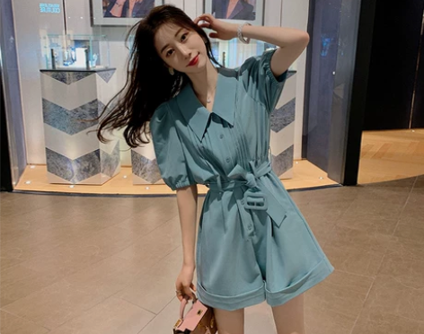 果果家 连体裤女夏季薄款显瘦百搭休闲裤高腰...