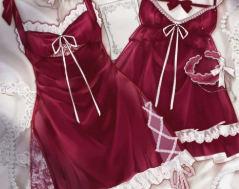 小萝莉缎面双层无袖吊带裙夏季纯色花边带胸垫...