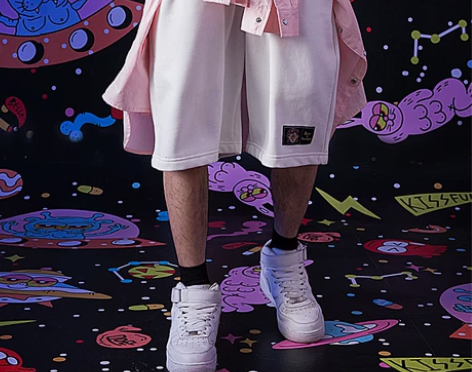 ?【KFCC】金屌屌夏季国潮宽松休闲运动白...