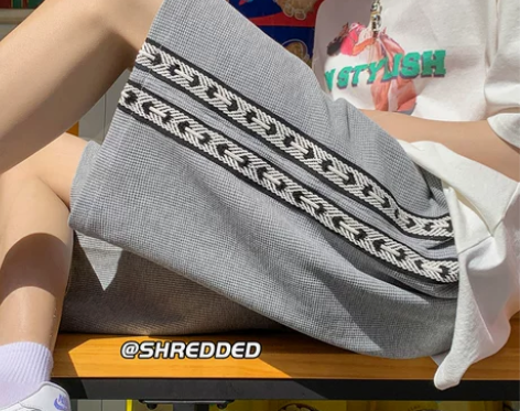 华夫格短裤男2022年夏季新款百搭时尚潮牌...