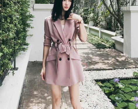 【周婷】 TTC新款7分袖粉色西装连体裤 ...