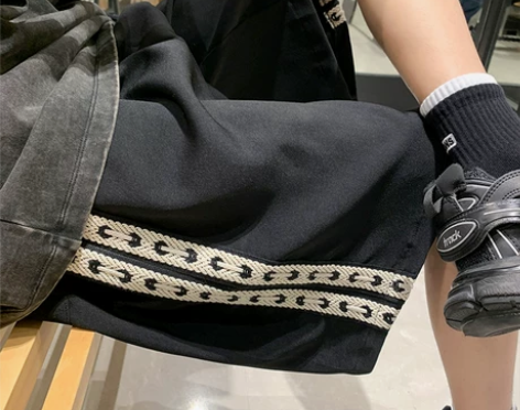 织带短裤男士夏季潮牌大码休闲裤衩宽松冰丝薄...