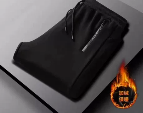 男女同款冬季加绒休闲裤 大码宽松直筒潮流 ...