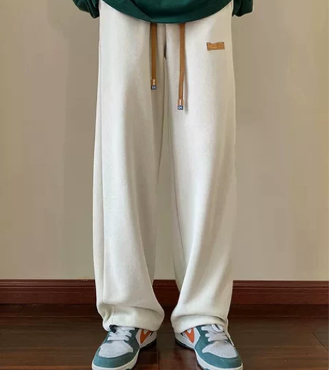 裤子男士春秋季ins高街潮牌直筒黑色宽松运...
