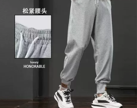 捡漏外贸原单潮牌裤子男休闲束脚收口卫裤宽松...