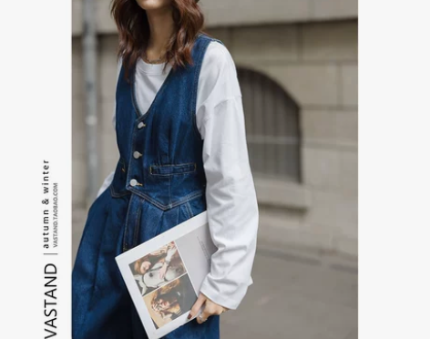 时尚拼接工装背带裤女2022新款春季连体裤...