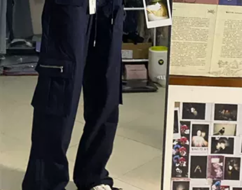 大码美式复古高腰直筒休闲裤女胖mm春夏高街...