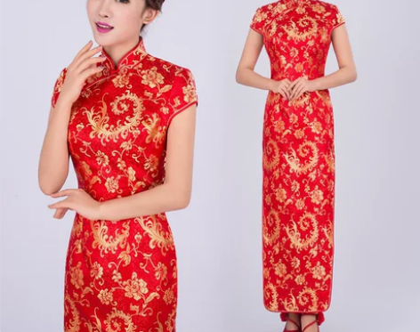 酒店迎宾红色礼仪服中式新娘传统结婚敬酒服开...